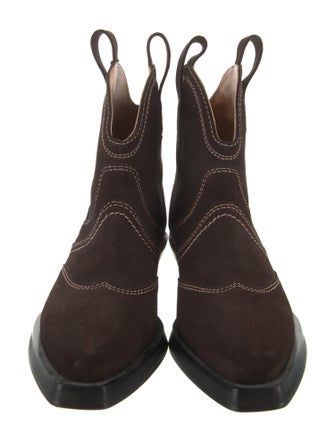 Ganni Suede Western Boots