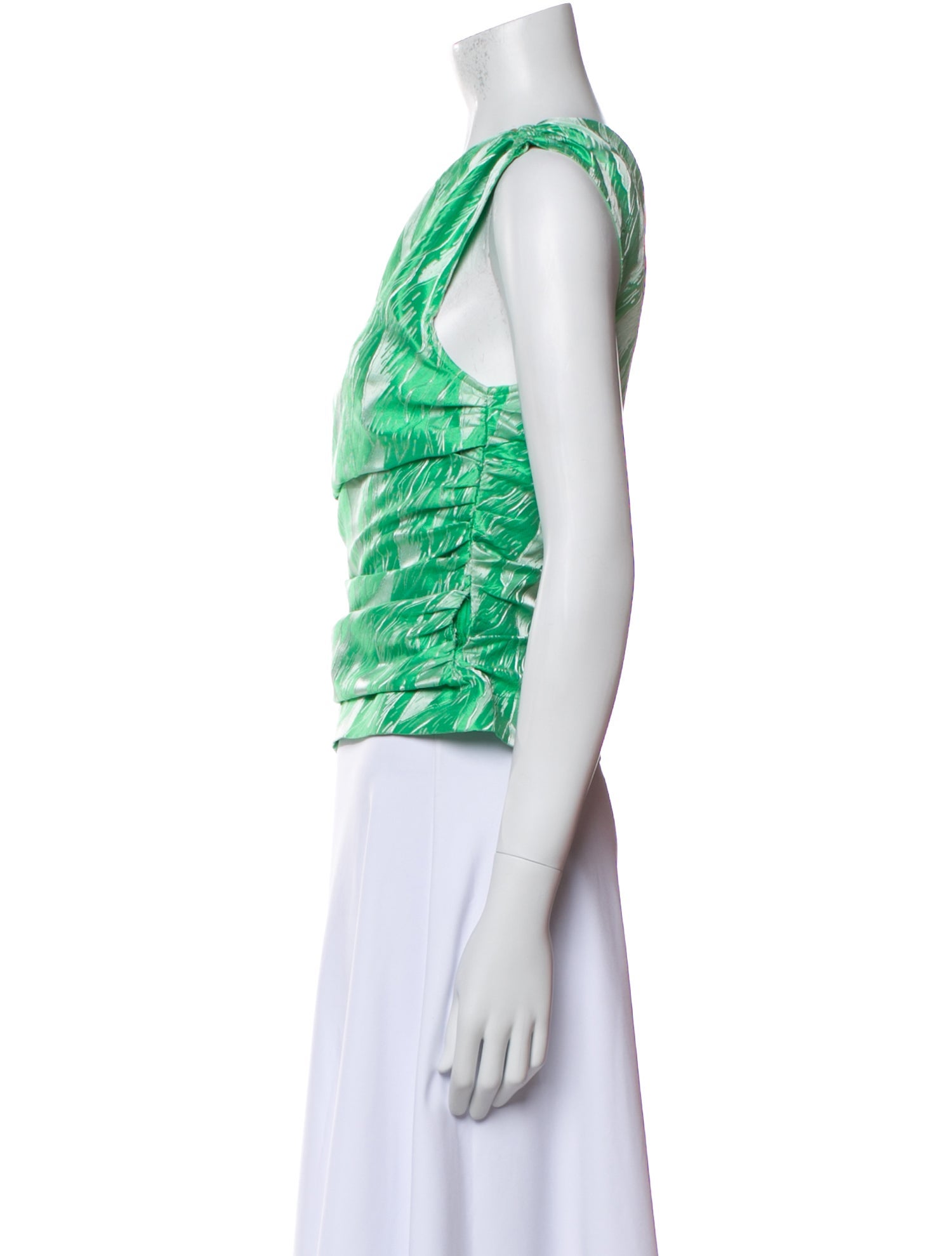 Ganni Printed One-Shoulder Top