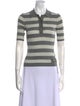 Ganni Striped Short Sleeve Polo
