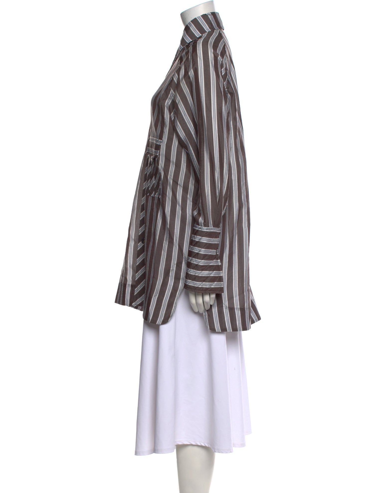 Ganni Striped Mock Neck Tunic