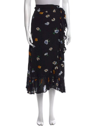 Ganni Floral Print Midi Length Skirt