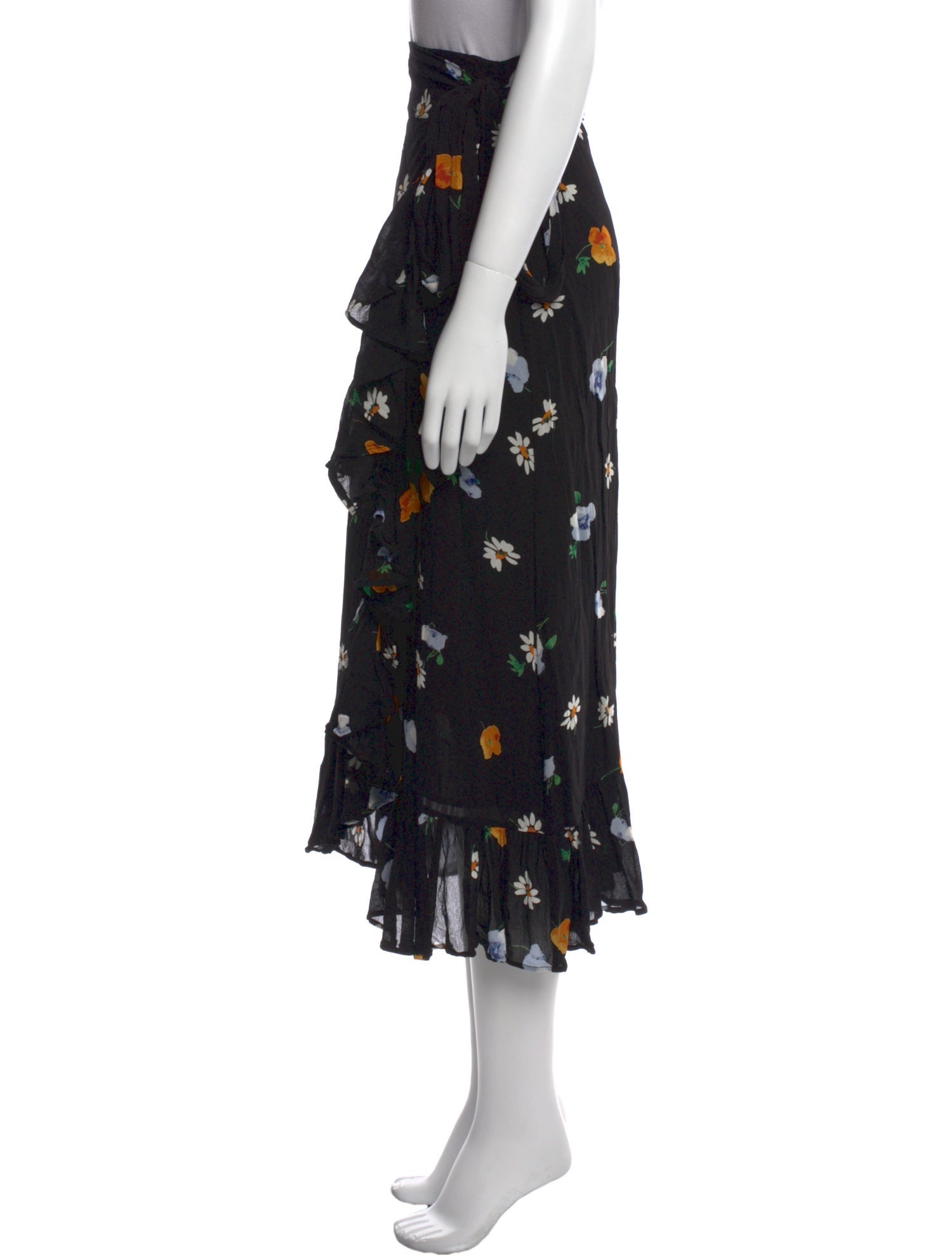 Ganni Floral Print Midi Length Skirt