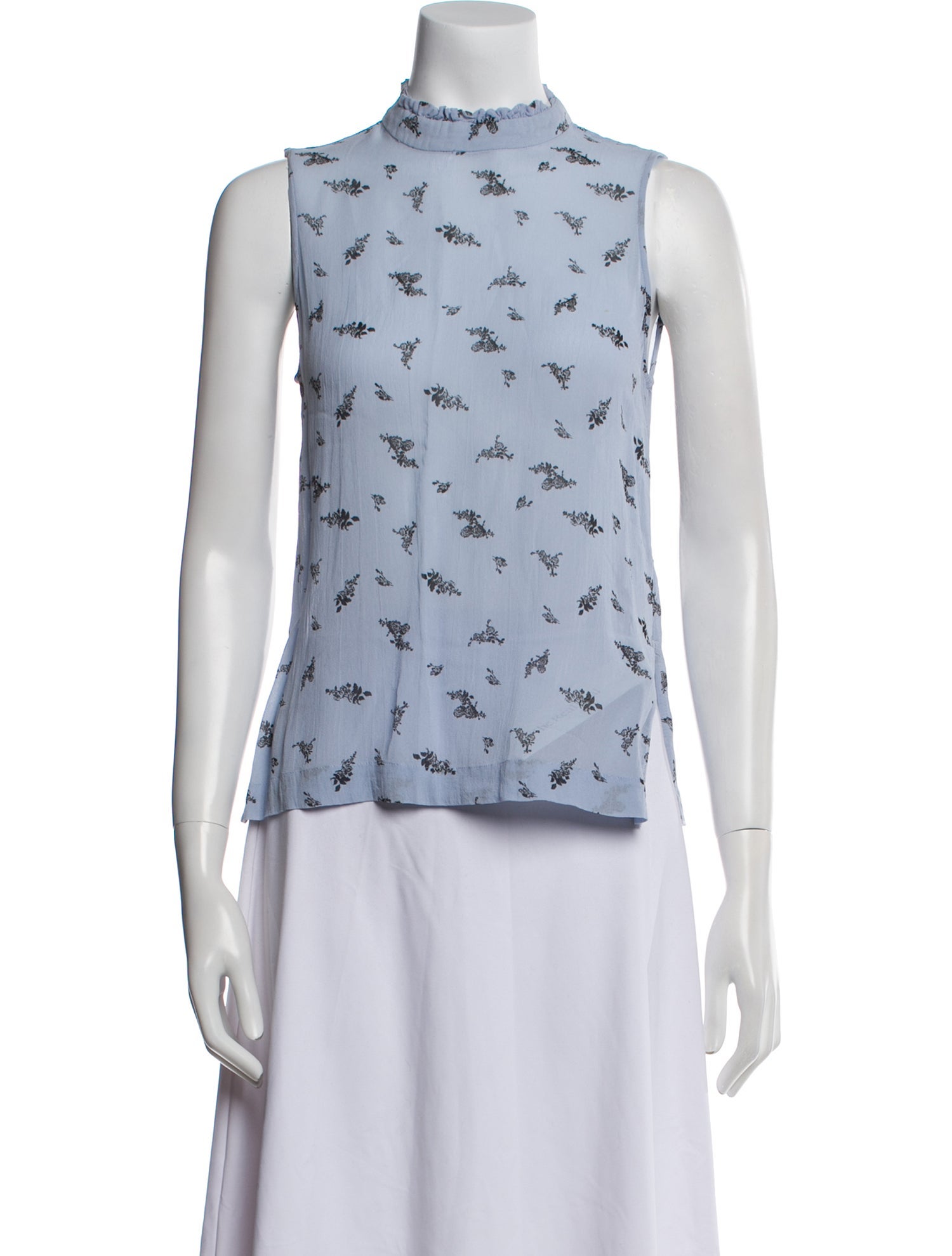 Ganni Printed Mock Neck Top