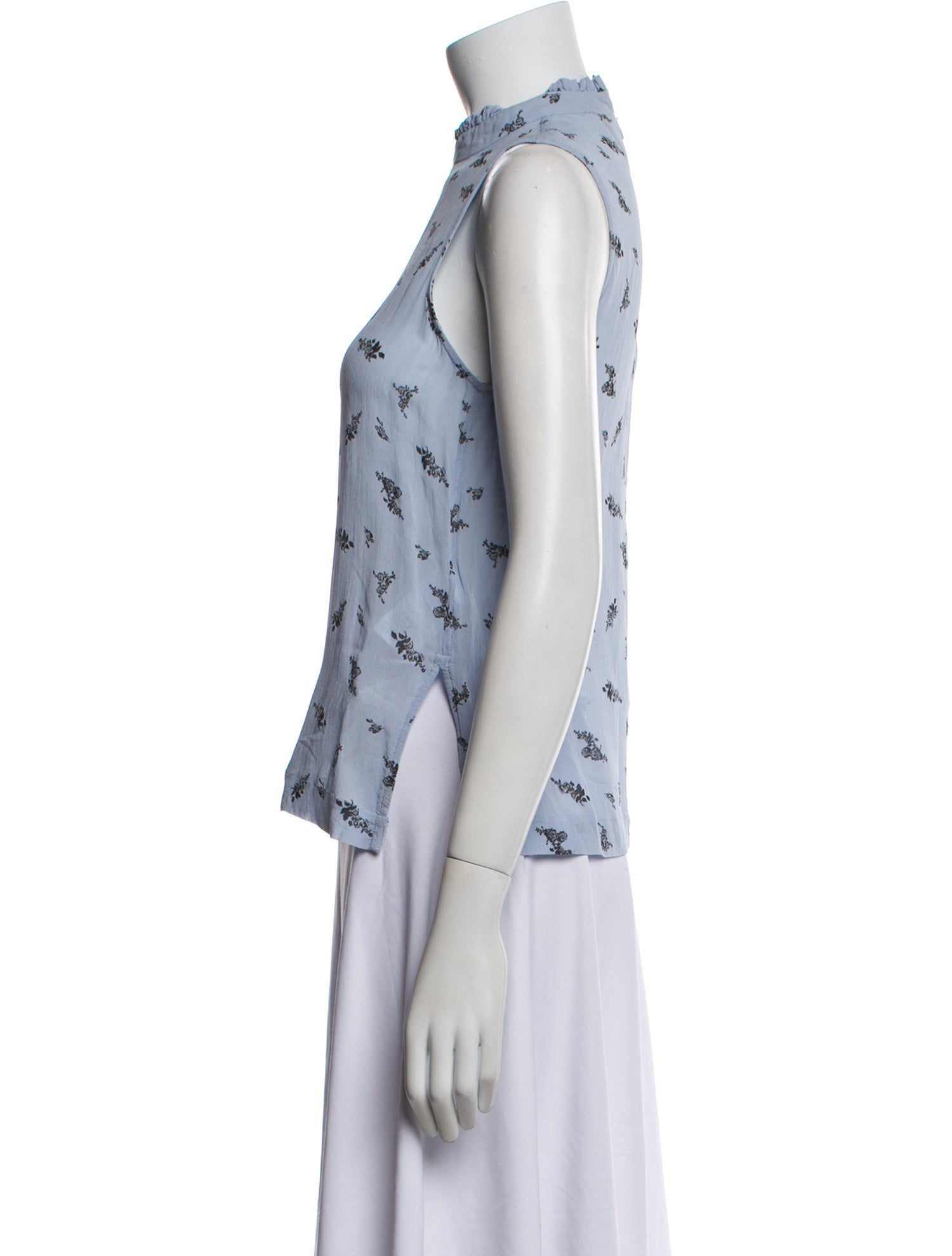 Ganni Printed Mock Neck Top