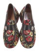 Ganni Floral Print Crystal Embellishments Loafers