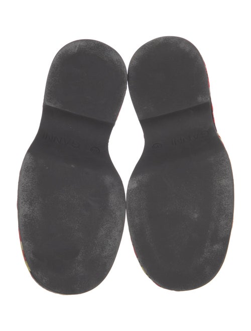 Ganni Floral Print Crystal Embellishments Loafers