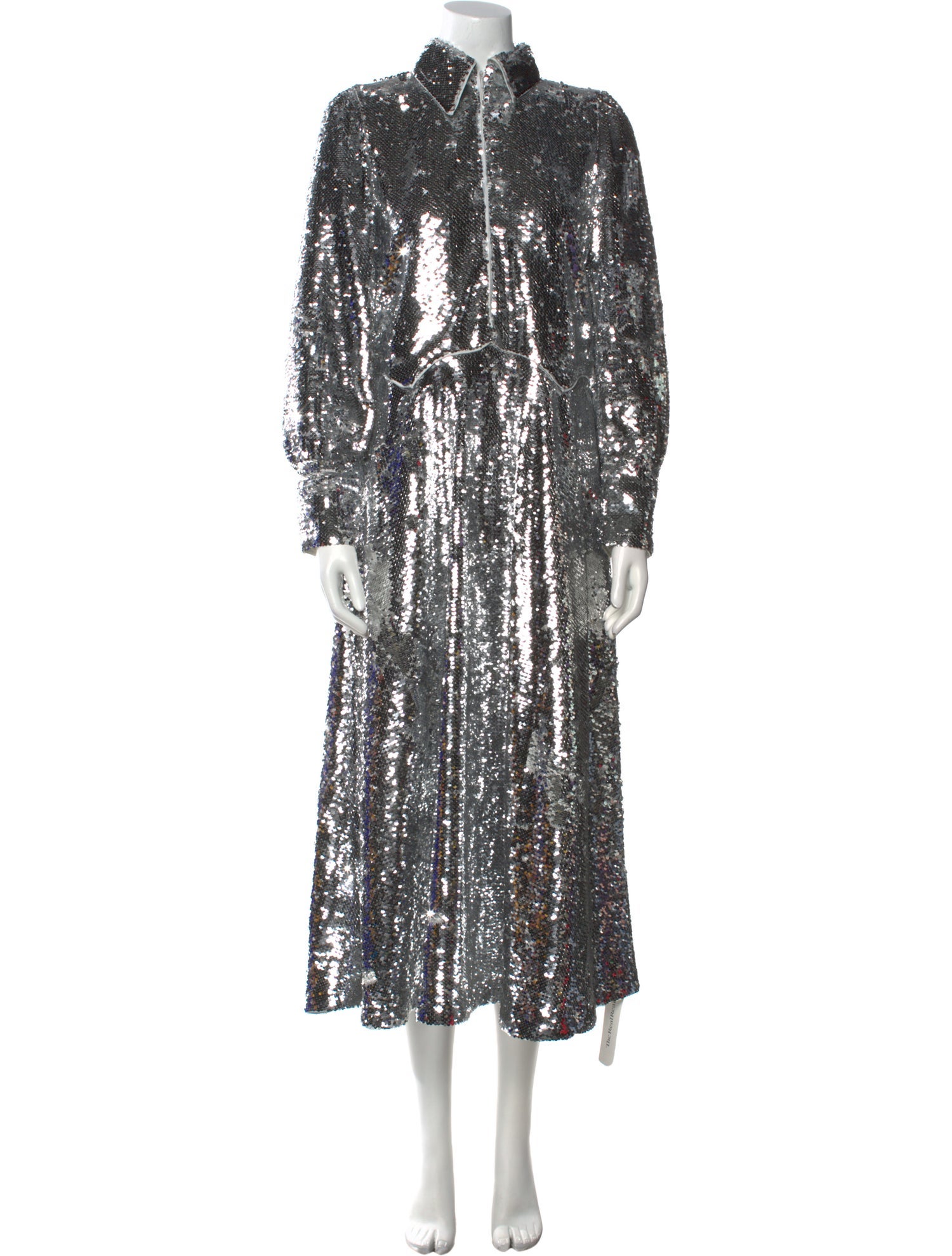 Ganni Mock Neck Midi Length Dress