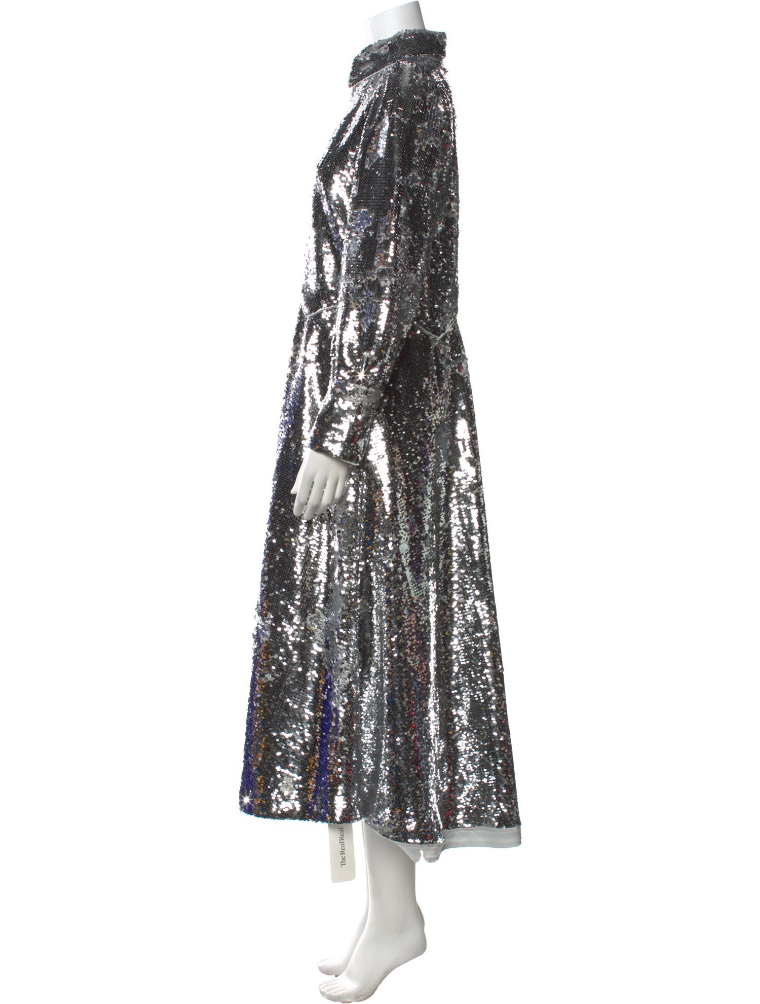 Ganni Mock Neck Midi Length Dress