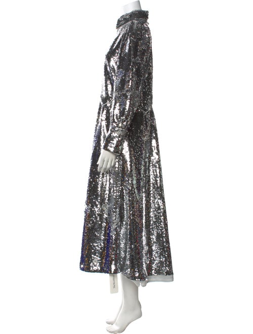 Ganni Mock Neck Midi Length Dress