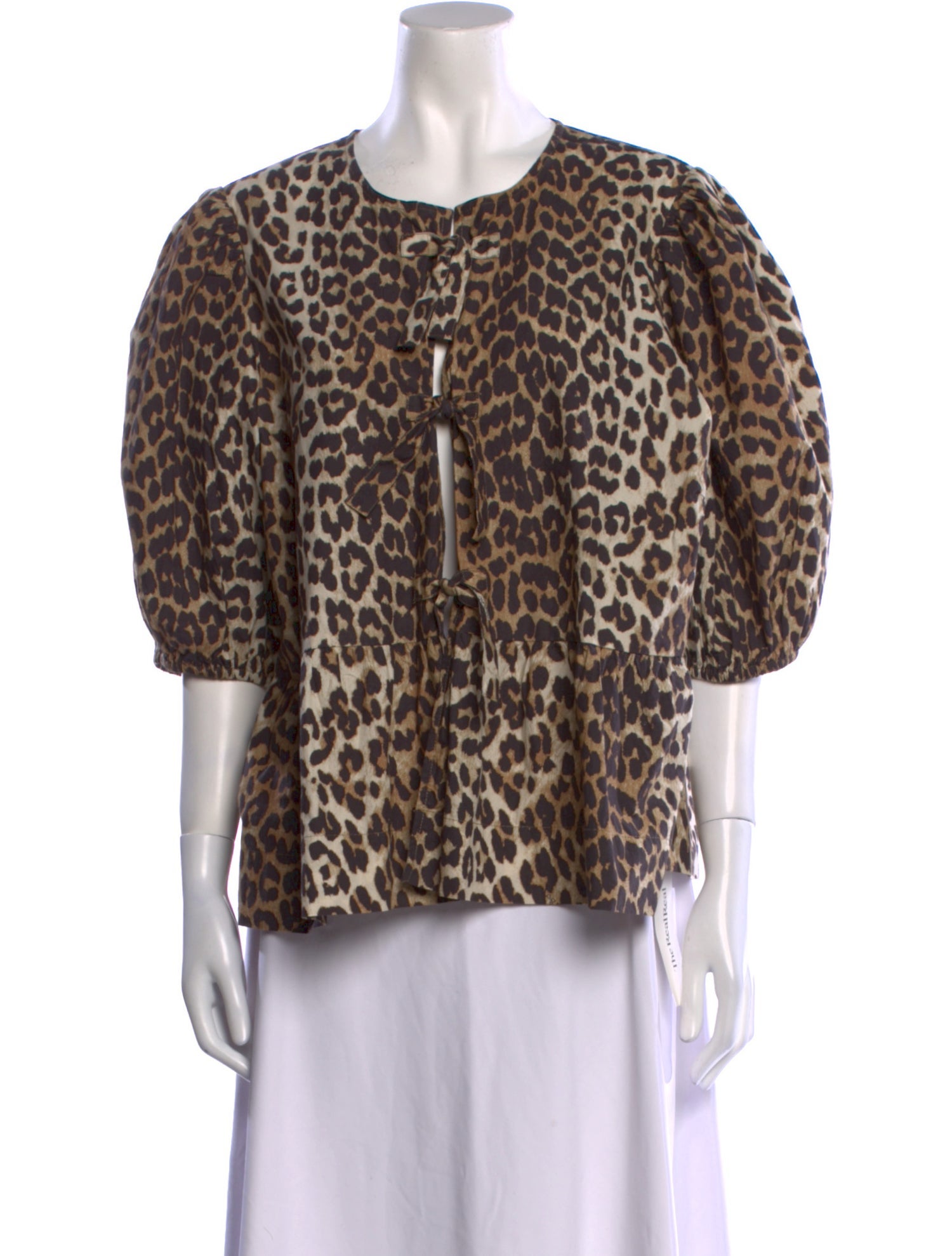 Ganni Animal Print Scoop Neck Top w/ Tags