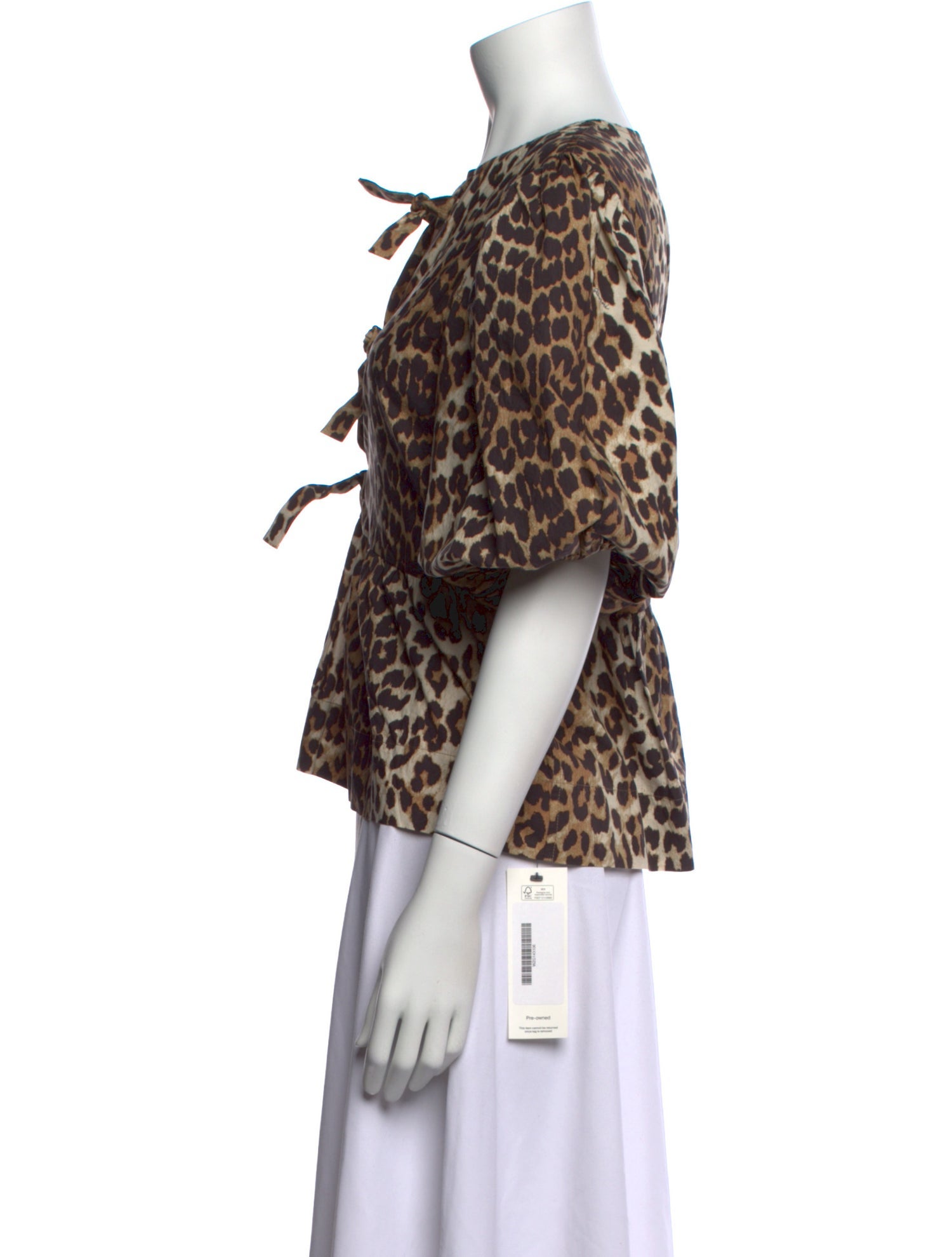 Ganni Animal Print V-Neck Crop Top w/ Tags