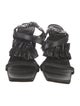 Ganni Leather Ruffle Embellishment Slingback Sandals
