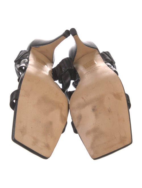 Ganni Leather Ruffle Embellishment Slingback Sandals