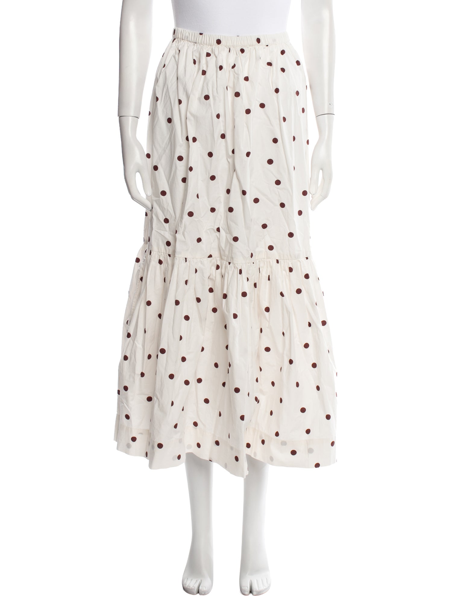Ganni Polka Dot Print Midi Length Skirt