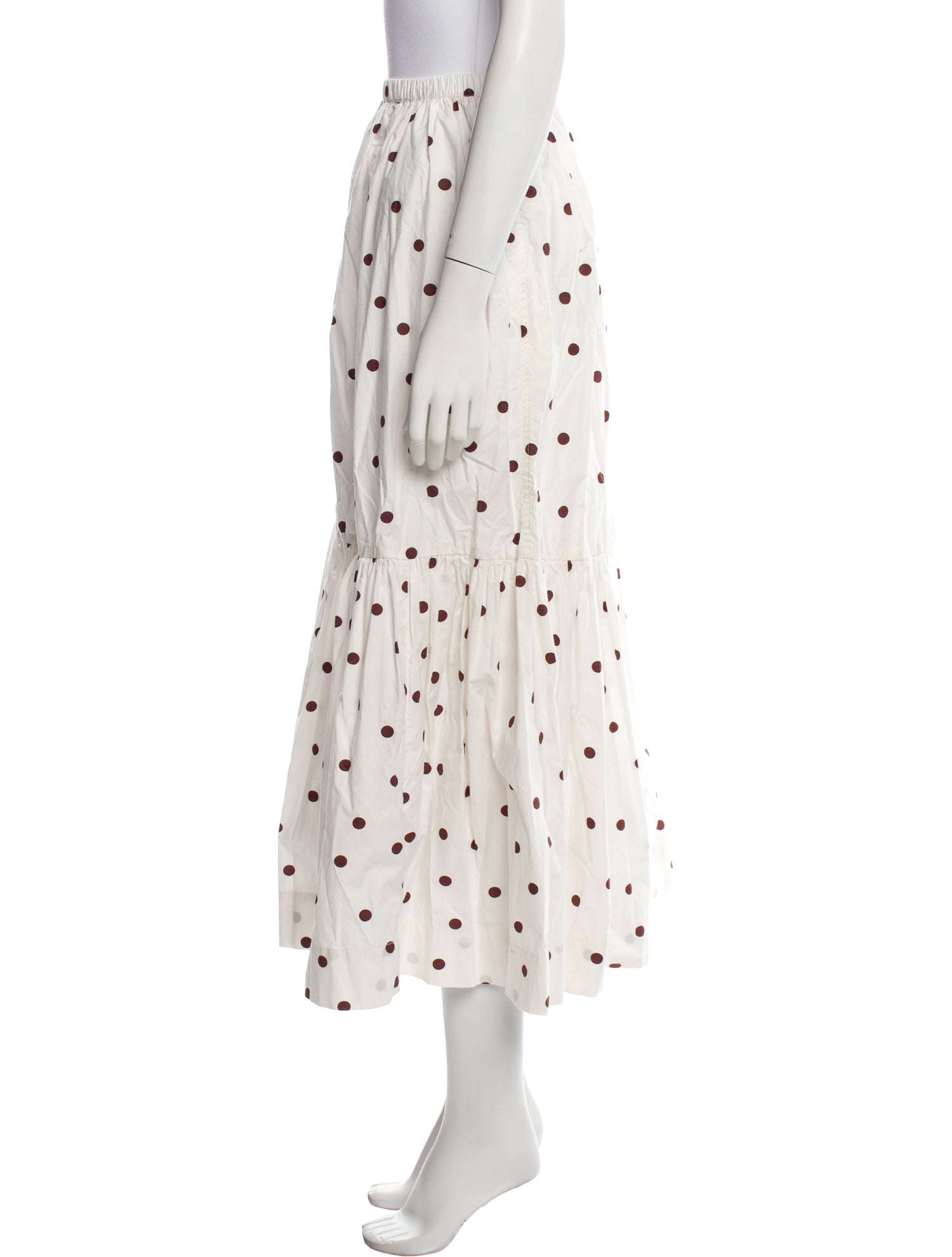 Ganni Polka Dot Print Midi Length Skirt