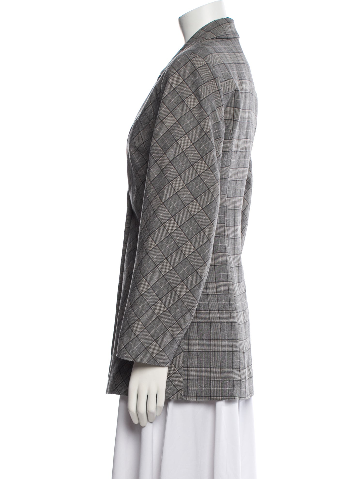 Ganni Plaid Print Blazer