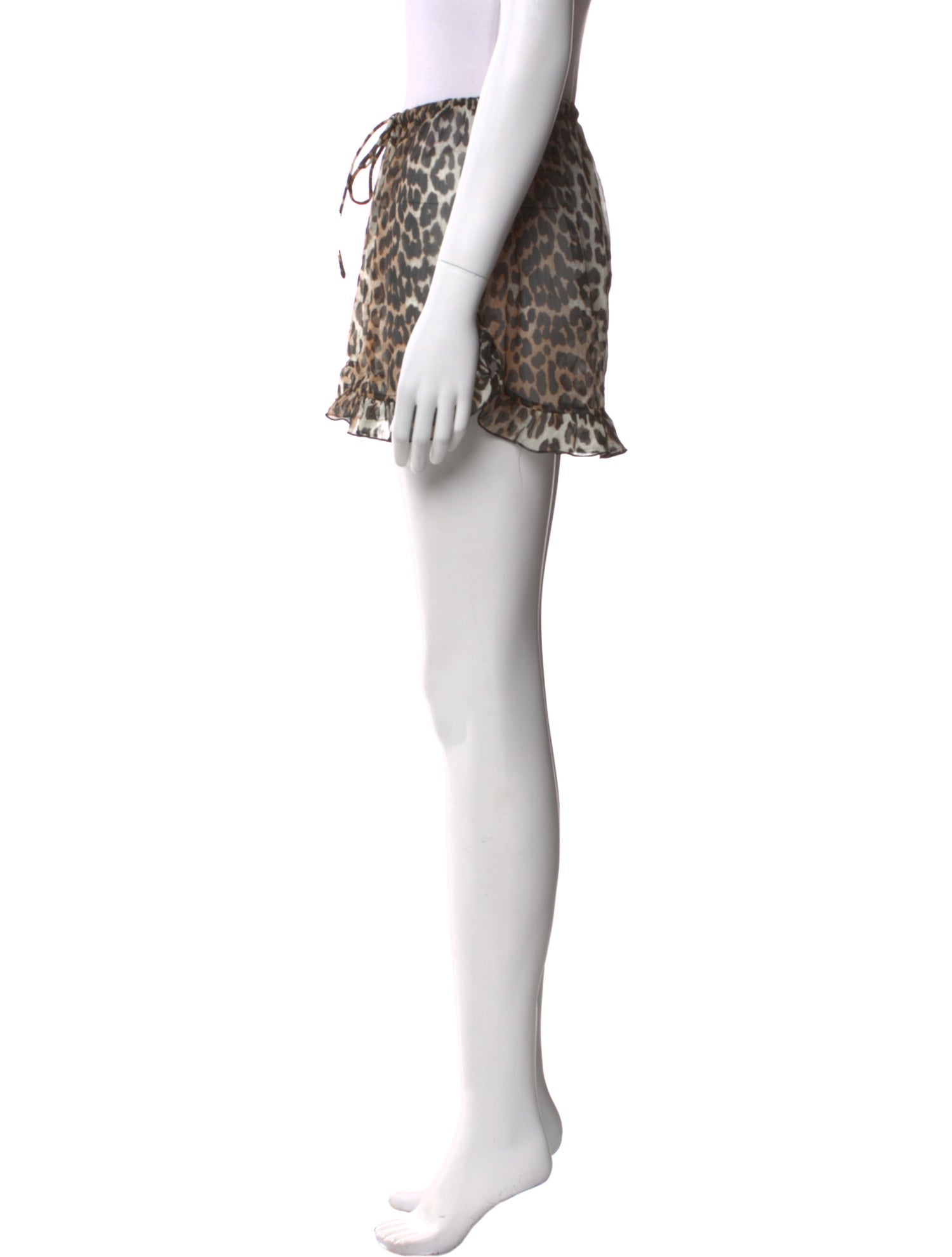 Ganni Animal Print Mini Shorts