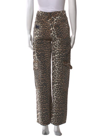 Ganni Animal Print Wide Leg Pants