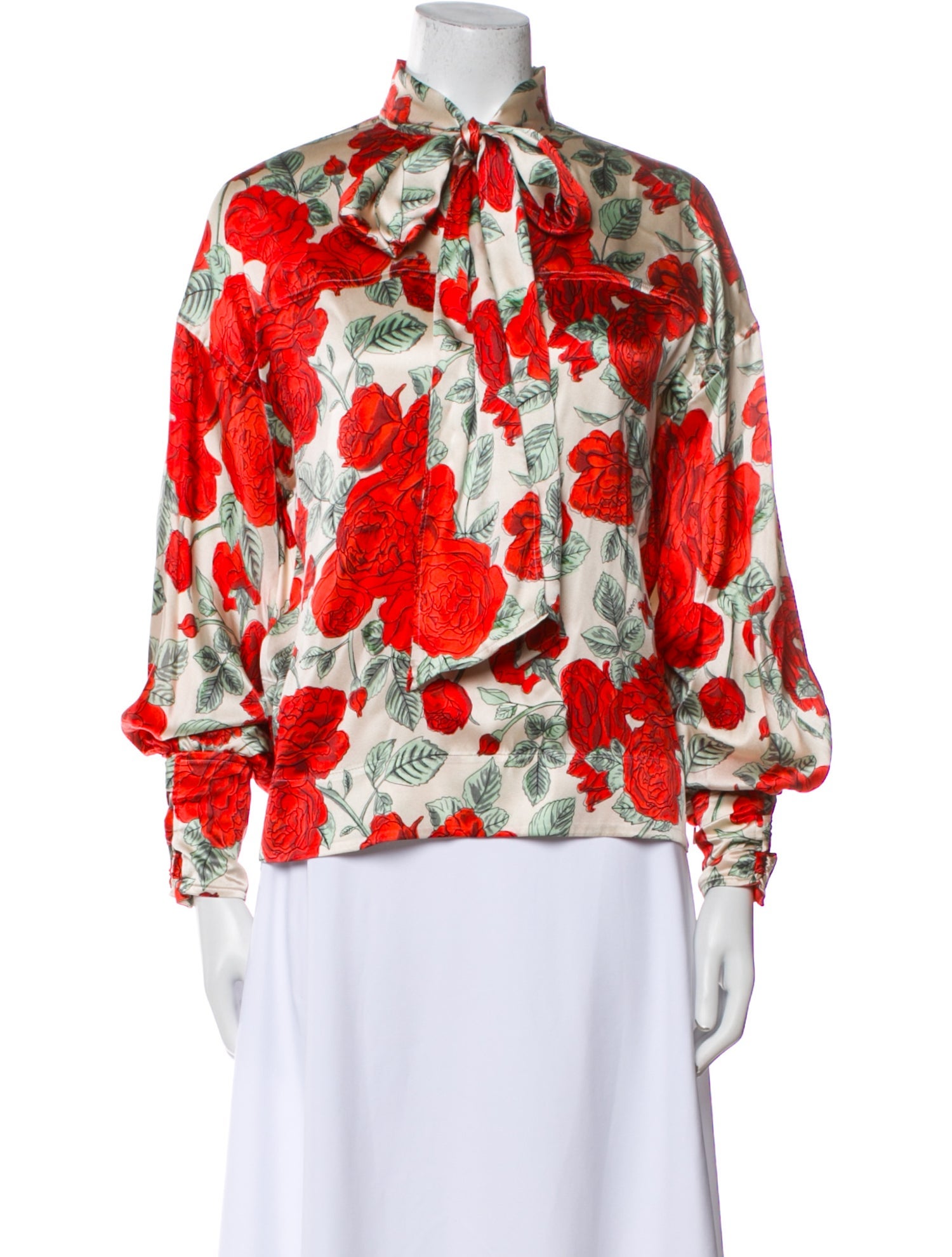 Ganni Silk Floral Print Blouse