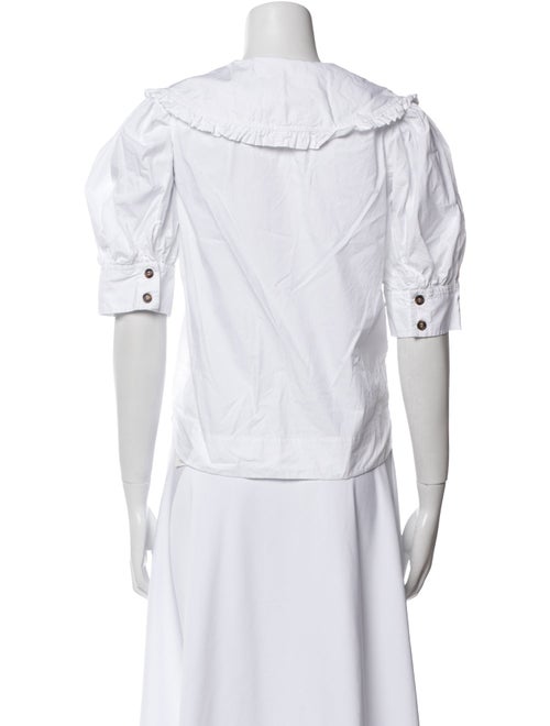 Ganni V-Neck Short Sleeve Crop Top