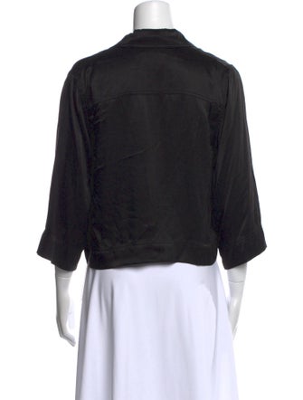 Ganni Three-Quarter Sleeve Crop Top