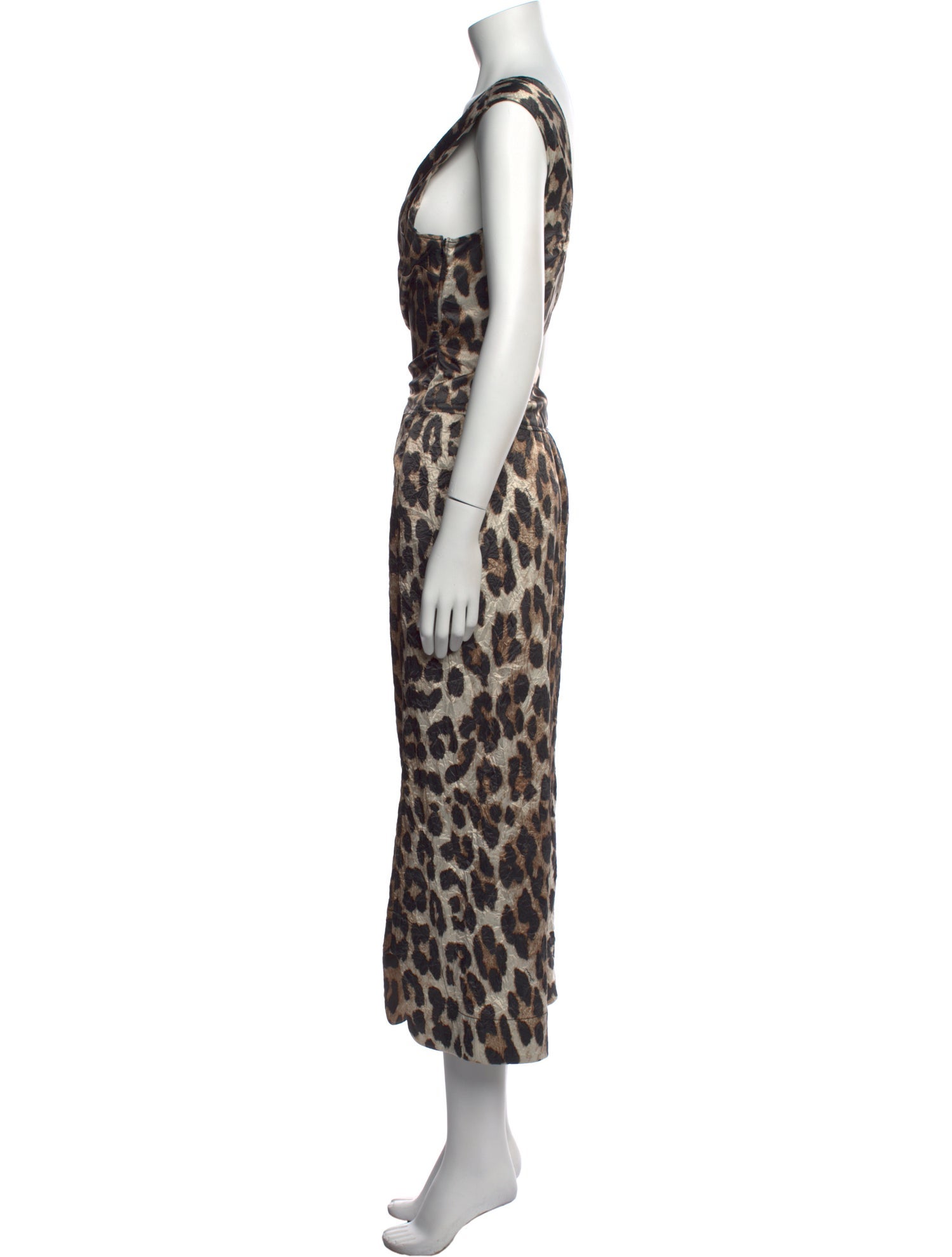 Ganni Animal Print Long Dress