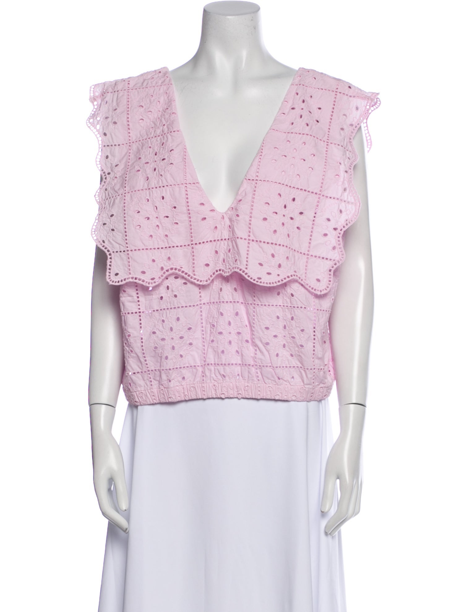 Ganni Printed V-Neck Blouse