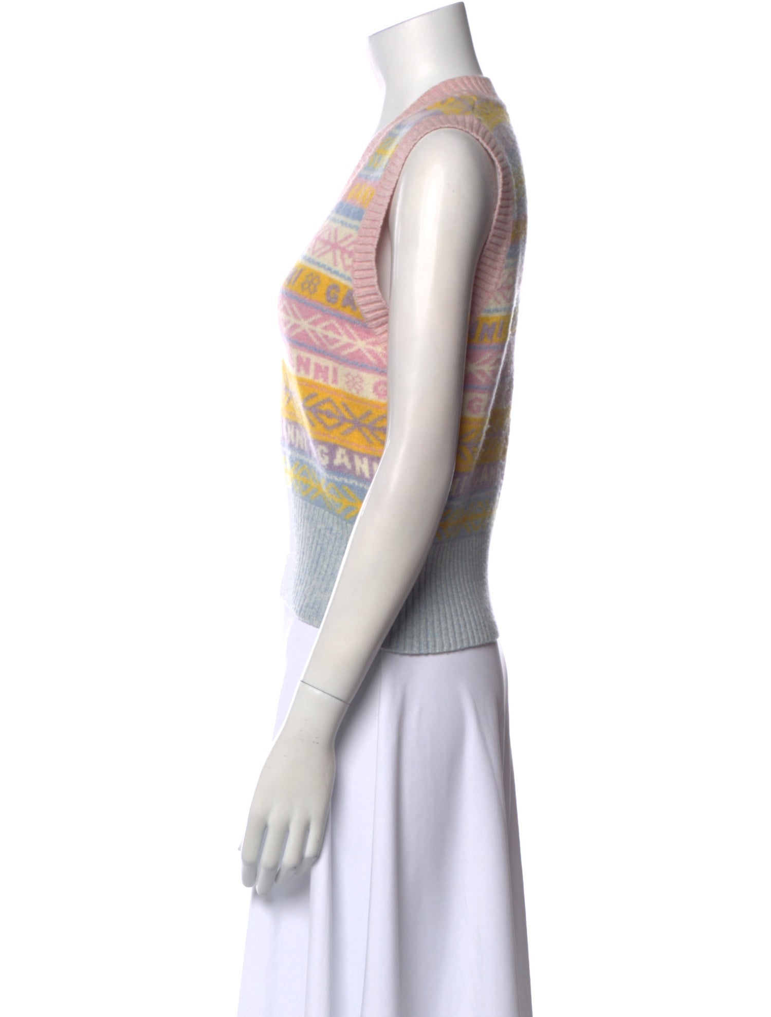 Ganni Striped V-Neck Sweater