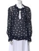 Ganni Polka Dot Print V-Neck Blouse