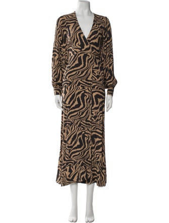 Ganni Animal Print Long Dress
