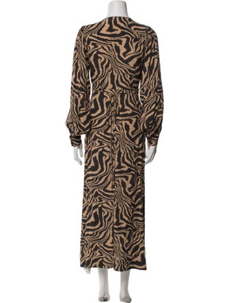 Ganni Animal Print Long Dress