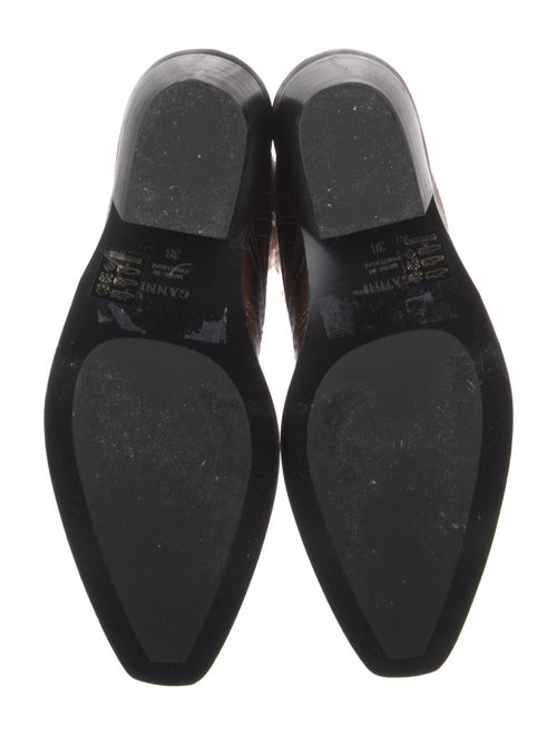 Ganni Leather Floral Print Riding Boots