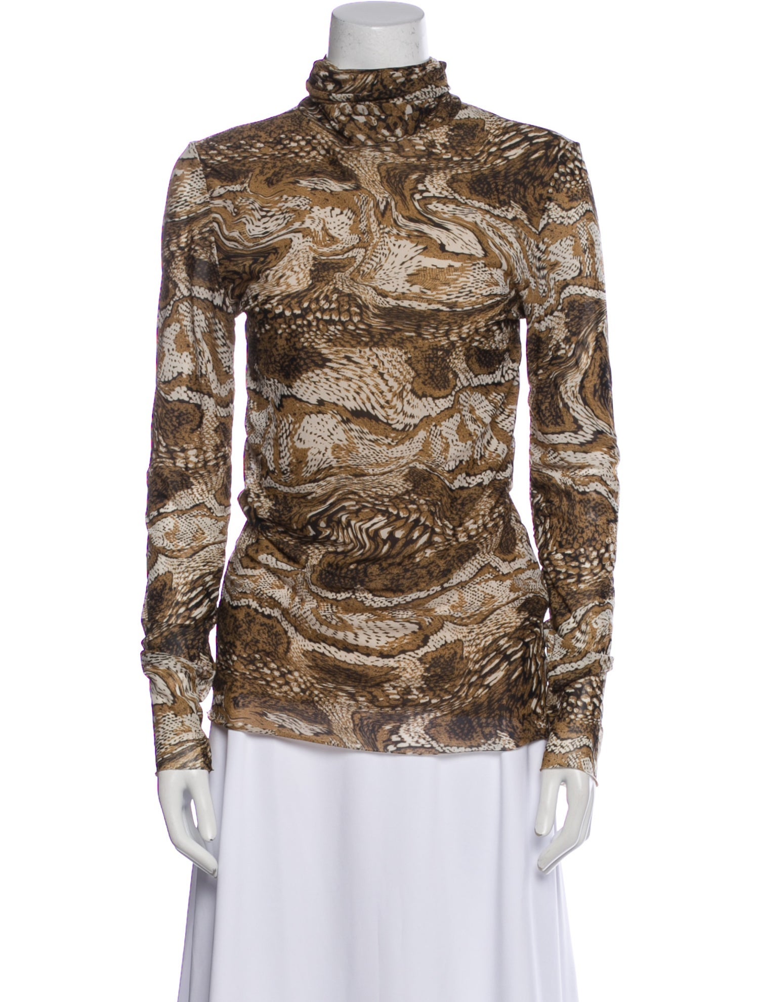 Ganni Printed Turtleneck Blouse