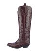 Ganni Leather Printed Riding Boots