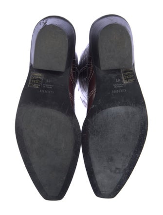 Ganni Leather Printed Riding Boots