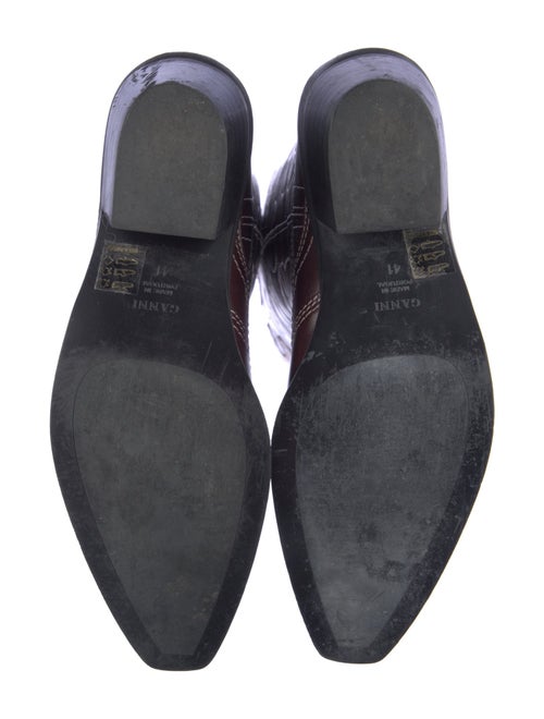 Ganni Leather Printed Riding Boots