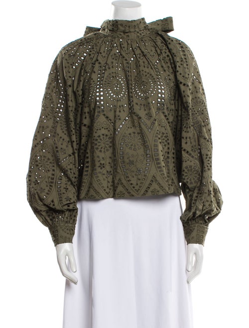 Ganni Eyelet Mock Neck Sweatshirt