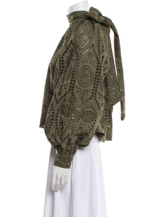 Ganni Eyelet Mock Neck Sweatshirt