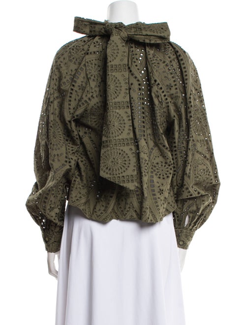 Ganni Eyelet Mock Neck Sweatshirt