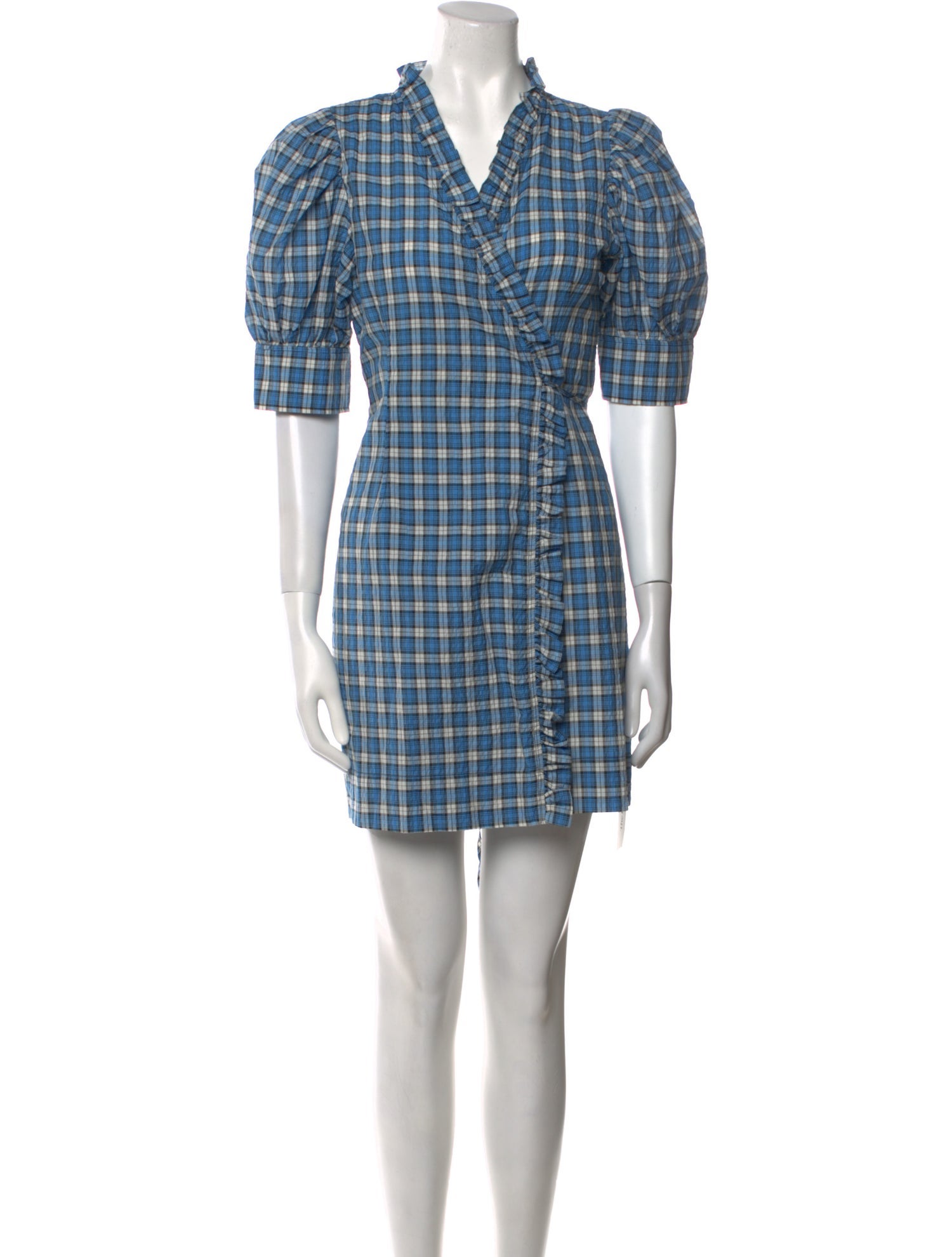 Ganni Plaid Print Mini Dress