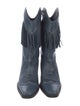 Ganni Leather Cutout Accent Western Boots