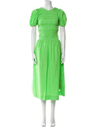 Ganni Crew Neck Long Dress