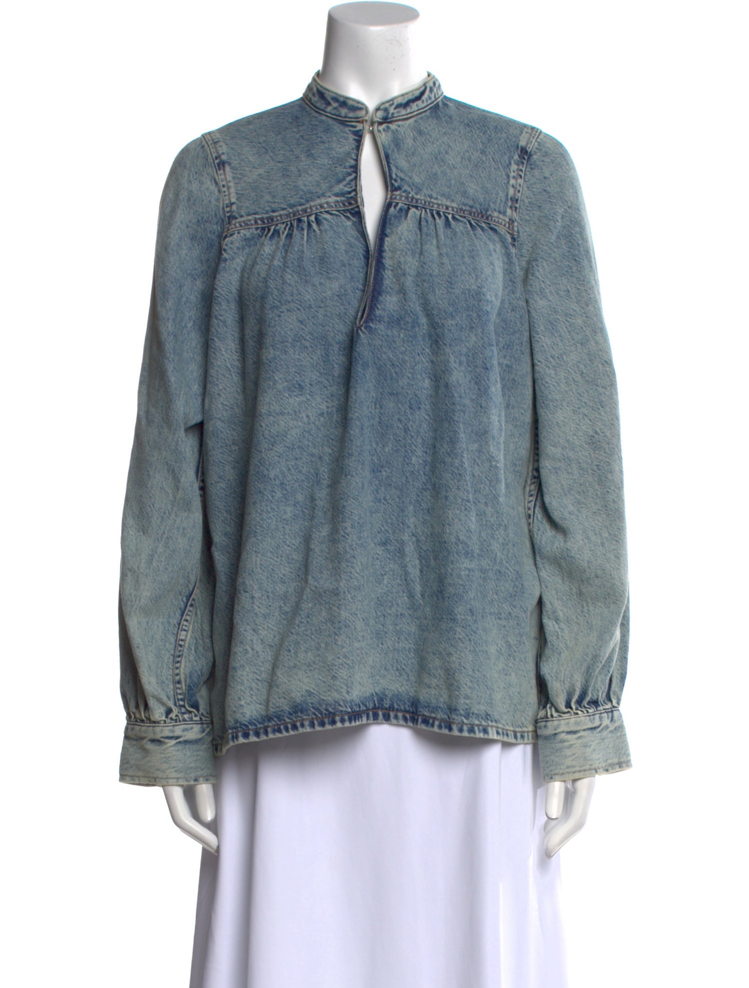 Ganni Mock Neck Long Sleeve Sweatshirt