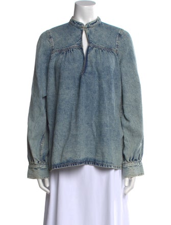 Ganni Mock Neck Long Sleeve Sweatshirt