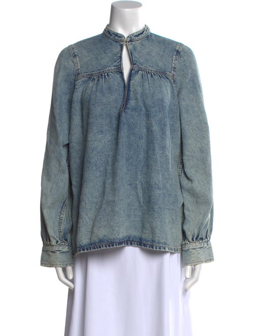 Ganni Mock Neck Long Sleeve Sweatshirt