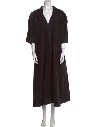 Ganni V-Neck Long Dress