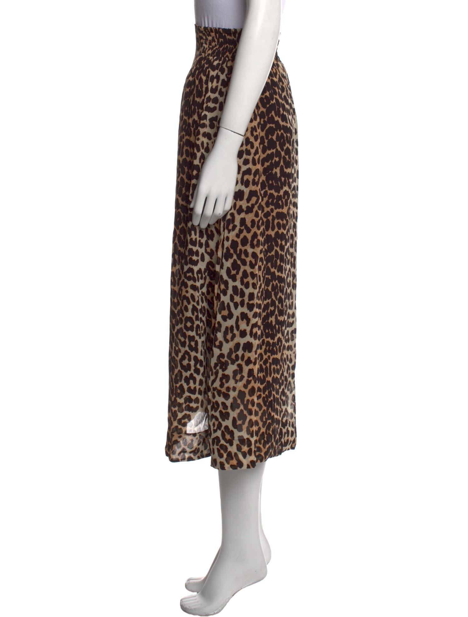Ganni Animal Print Midi Length Skirt