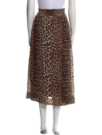 Ganni Animal Print Midi Length Skirt