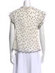 Ganni Polka Dot Print Mock Neck Blouse