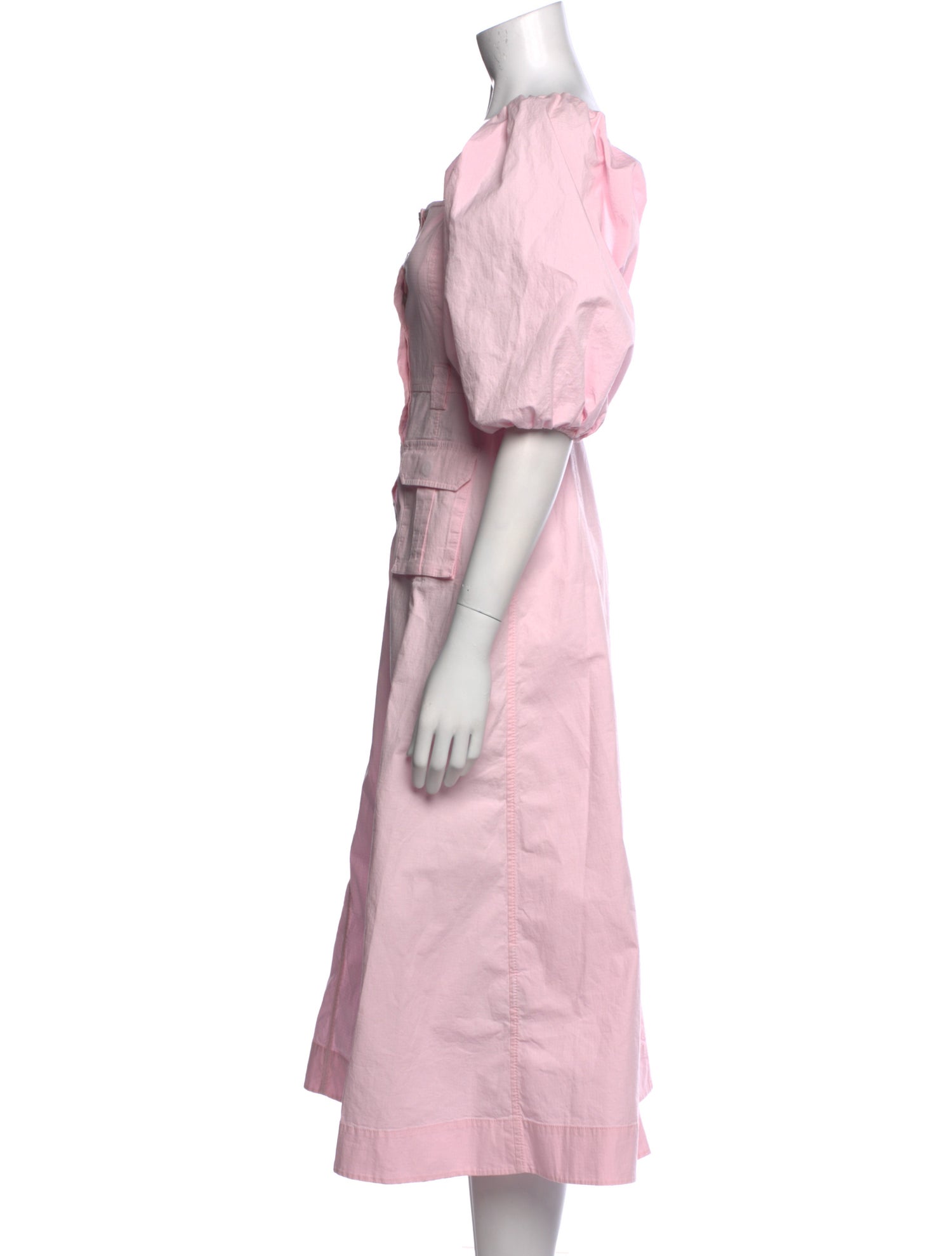 Ganni Square Neckline Midi Length Dress